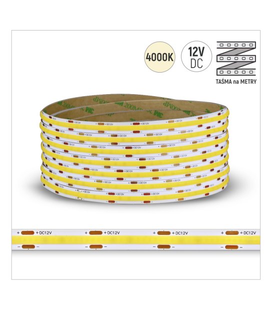 TAŚMA ROL. COB 320LED/MB IP20 4000K 6W/mb 12V/DC ROL.30M