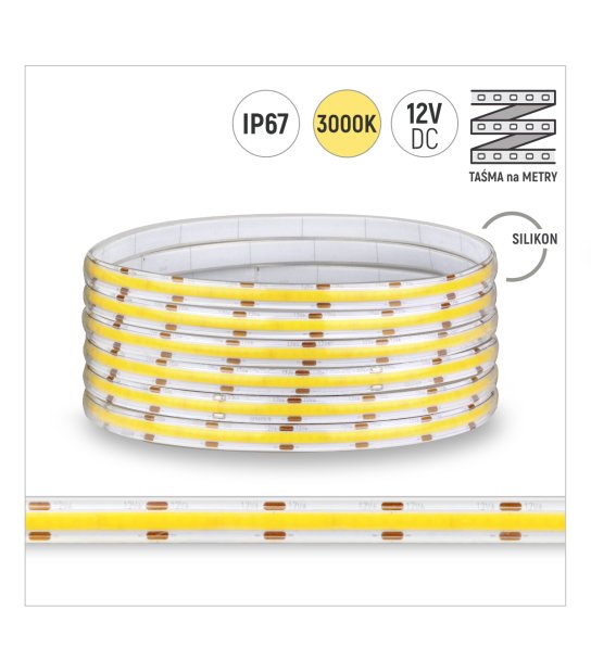 TAŚMA ROL. COB 320LED/MB IP67 3000K 8W/mb 12V/DC ROL.30M