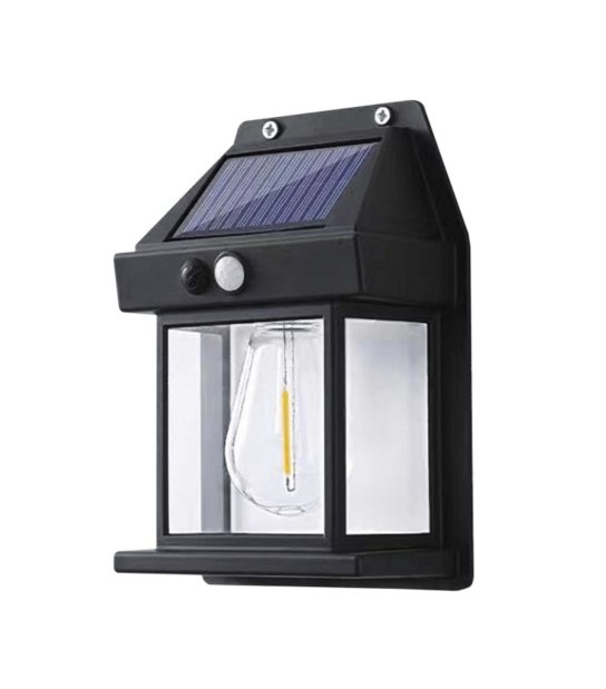 LAMPA LED KINKIET SOLAR PIR CZARNA 4000K 1W 100LM