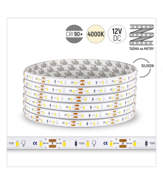 TAŚMA ROL.60LED 12V/DC 2835 IP67 4000K 6W/mb CRI90+/30MB 