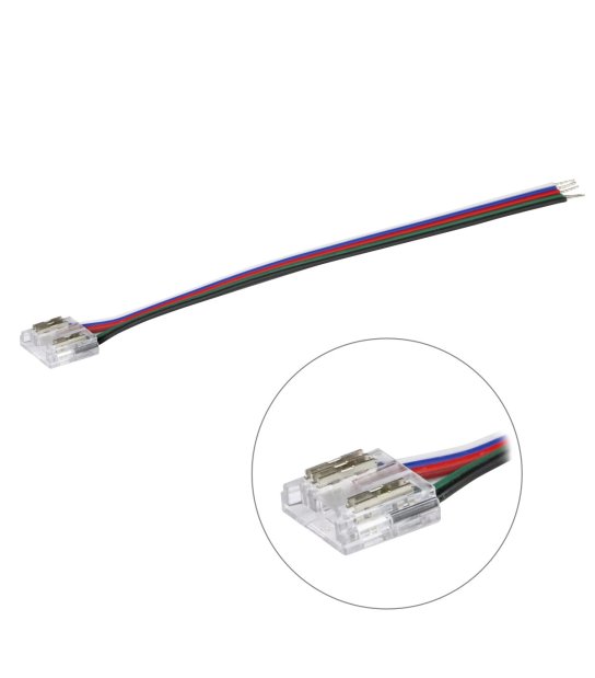 ZŁĄCZKA DO LED TAŚMA COB RGBW 12mm KABEL JEDNOSTRONNA