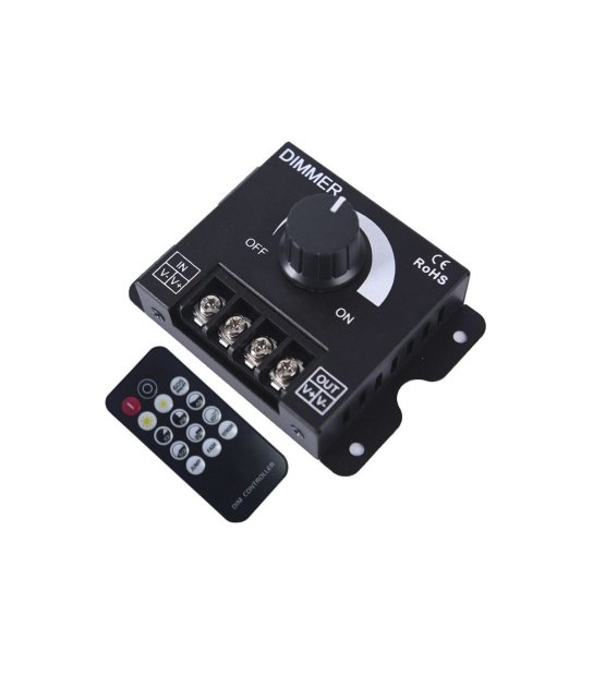 ŚCIEMNIACZ LED MANUALNY 30A x 1 KANAŁ+PILOT/ DC 12-24V