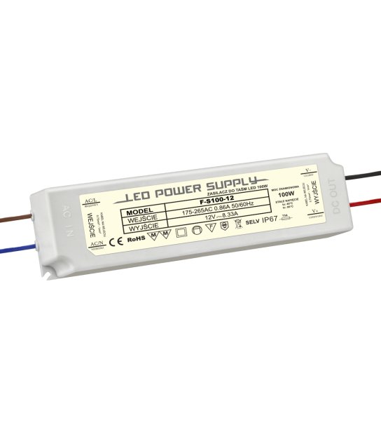 KOMPONENT ZASIL 100W 12V/DC IP67 F-S100-12 BRILLO
