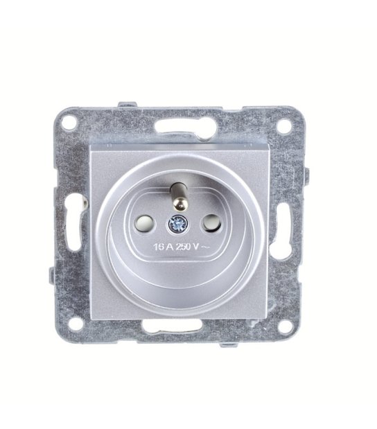 NOVELLA GNIAZDO Z UZIEMIENIEM Z PRZESŁONAMI STYKÓW SREBRNE