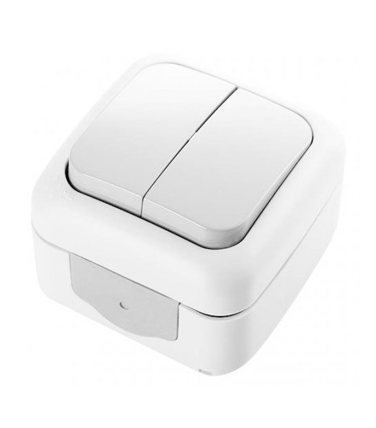 ŁĄCZNIK NATYNKOWY ŚWIECZNIKOWY 2-GRUPOWY BIAŁY