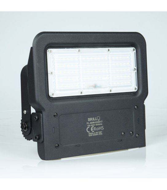 NAŚWIETLACZ BRILLO SLIM 80W 6500K IP65 OBUD.CZARNA PROFI