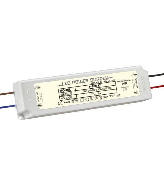 KOMPONENT ZASIL 60W 12V/DC IP67 F-S60-12 BRILLO