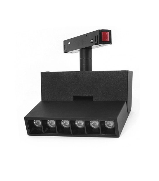 LAMPA Z DIODAMI DO SZYN MAGNETYCZNYCH ŁAMANA 6W 4000K CZARNA