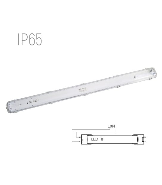 OPRAWA HERMETYCZNA IP65 2xT8 120cm jednostronne zasilanie IP