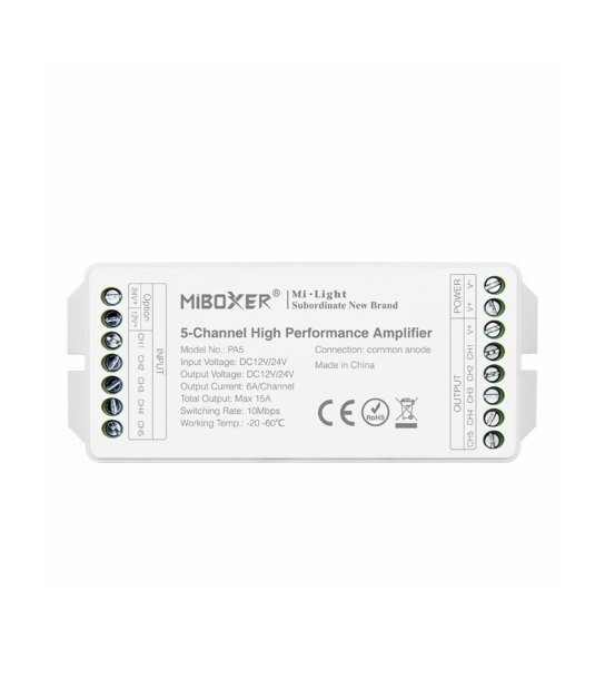 WZMACNIACZ SYGNAŁU 5-KANAŁOWY 15A MILIGHT PA5