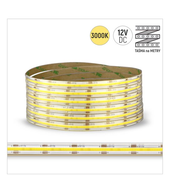 TAŚMA ROL. COB 480LED/MB IP67 3000K 9W/mb 12V/DC ROL.30M
