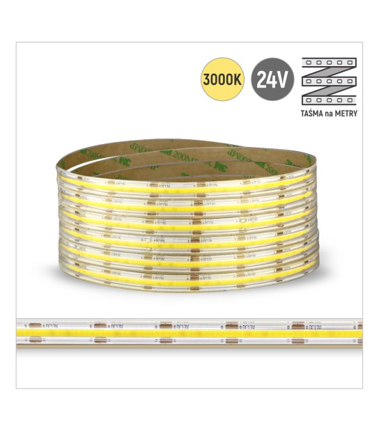 TAŚMA ROL. COB 480LED/MB IP67 3000K 9W/mb 24V/DC ROL.30M