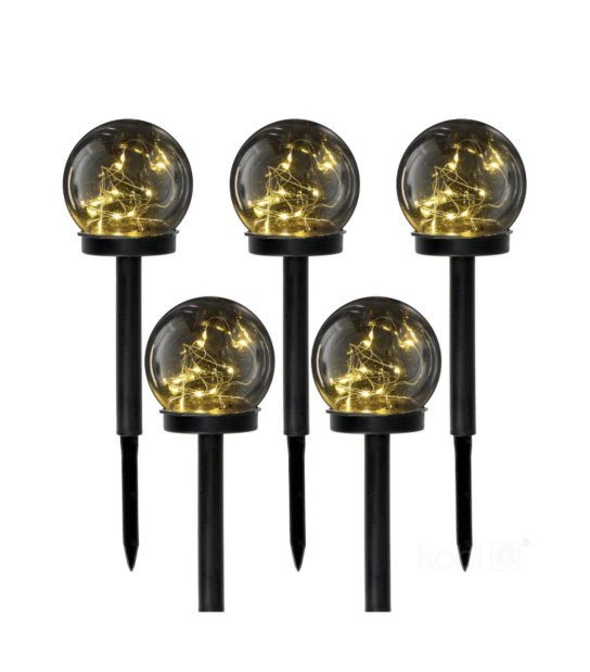 Słupek ogrodowy solar LED GLOBE 3000K IP44 5-pak LED2B CZARN