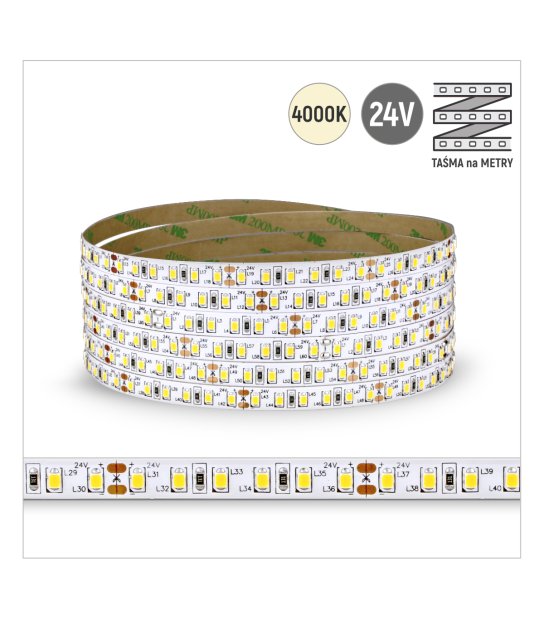 TAŚMA ROL.120LED 24V/DC 2835 IP20 4000K 24W/mb 30mb 20-22LM