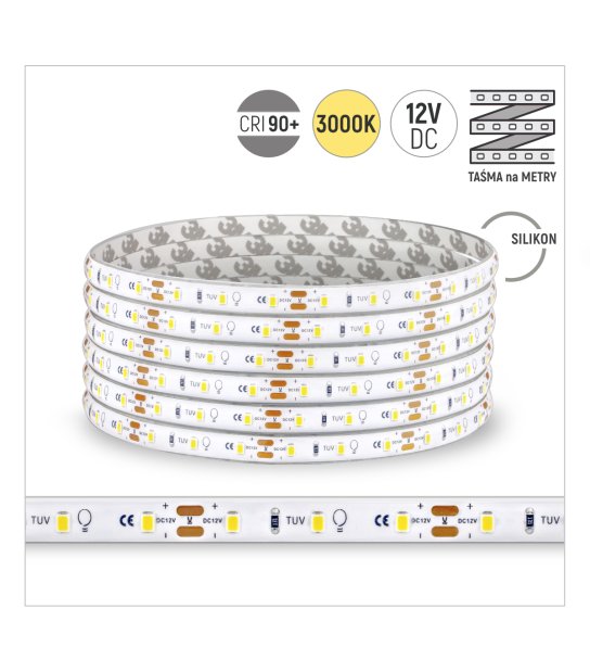 TAŚMA ROL.60LED 12V/DC 2835 IP67 3000K 6W/mb CRI90+/30MB