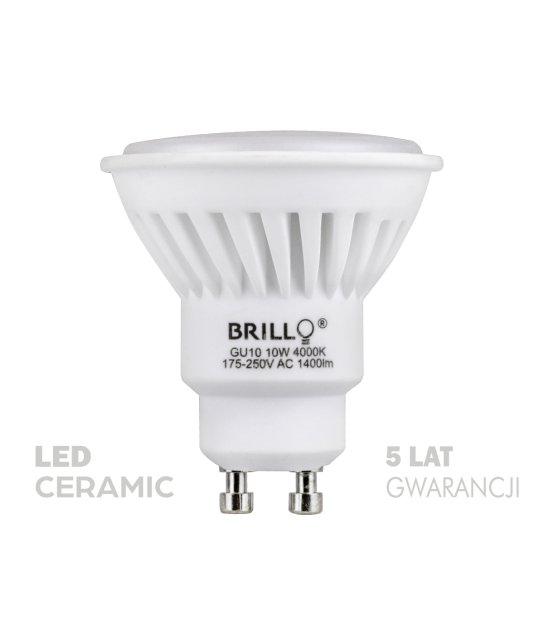 ŻARÓWKA GU10 10W 1400LM 4000K CERAMIC BRILLO 5 LAT GW.
