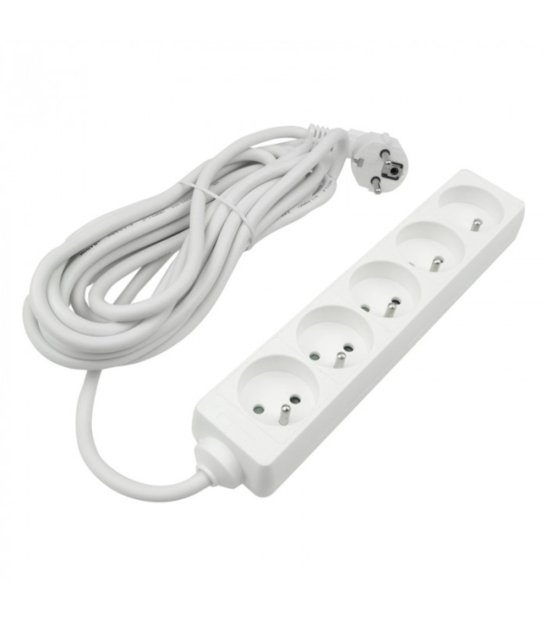 PRZEDŁUŻACZ 5 GNIAZD 5MB 3x1,5mm2 BIAŁY