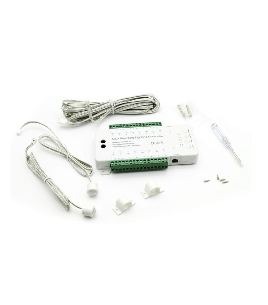 STEROWNIK SCHODOWY LED PIR 16 schodów biały