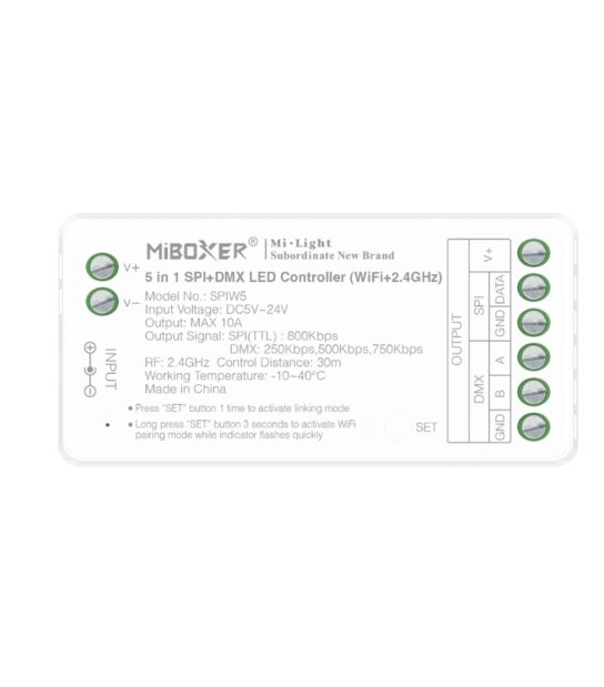 STEROWNIK SPIW5-4 4-kanałowy kontroler LED SPI 5w1 (WiFi+2,4