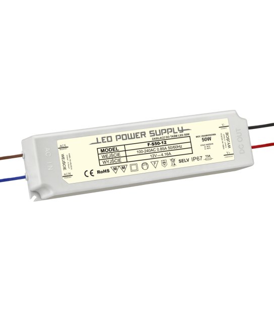 KOMPONENT ZASIL 50W 12V/DC IP67 PF-50-12 BRILLO