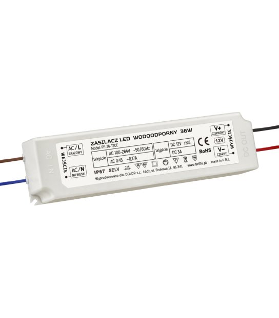 KOMPONENT ZASIL 36W 12V/DC IP67 PF-36-12 BRILLO