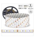 TAŚMA 60LED 12V/DC 2835 /5mb/ 4000K 12W/mb IP20 CRI90+ 3 lat