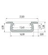 PROFIL TYP Z WPUSTOWY SREBRNY 2,02M WYS.6MM
