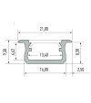 PROFIL TYP B WPUSTOWY BIAŁY 3M WYS.9,3MM